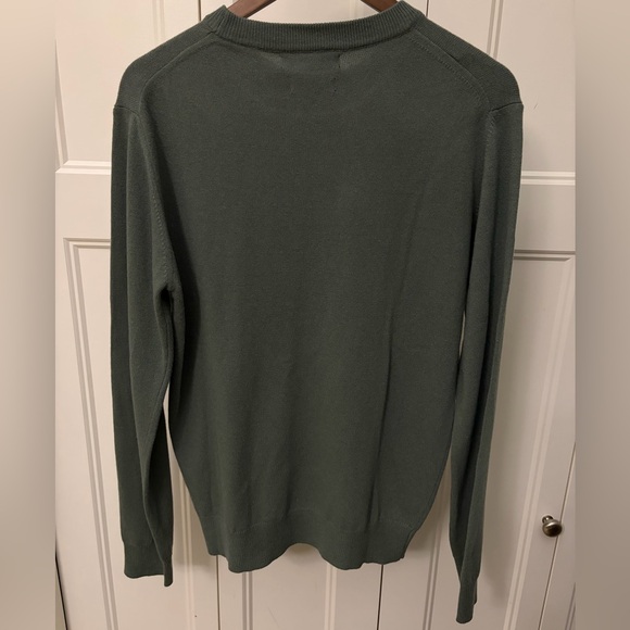 Men's Olive Crewneck Sweater - Picture 6 of 11